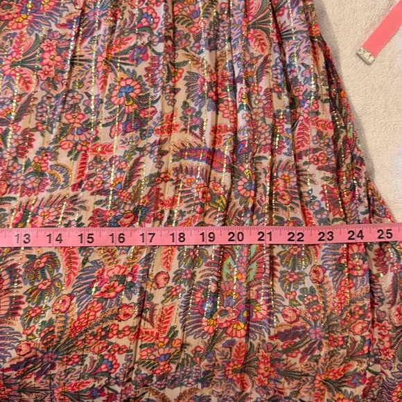 NWT NATURAL LIFE Pink and Cream metallic boho Bollywood floral Maxi Dress. Sz M - Picture 16 of 17